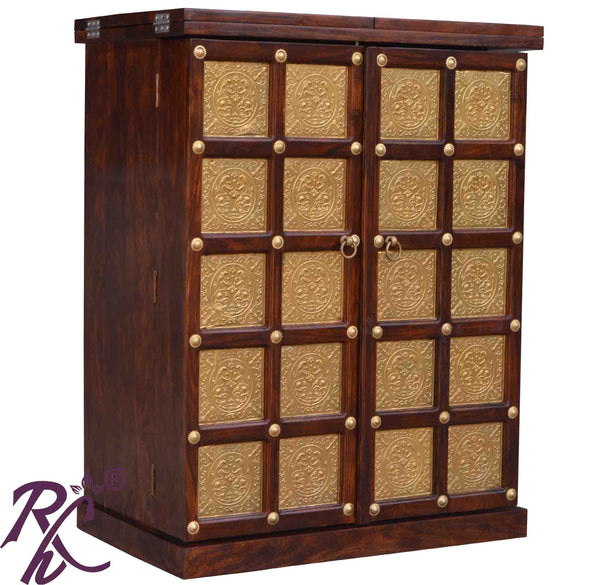 Solid Wood Traditional Bar Cabinet Small