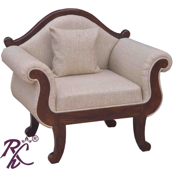 Solid Wood Mayur Design Sofa One Seater