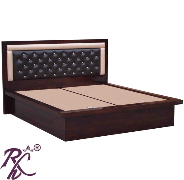 Solid Wood King Size Bed Head Part Cushion Design With Storage