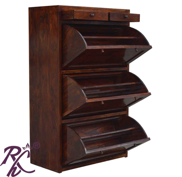 Solid Wood Wooden Shoe Rack 18 Pairs