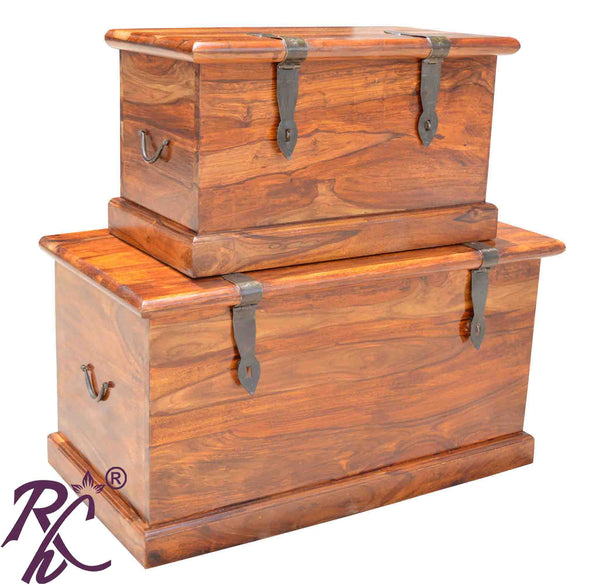 Jali Sheesham Trunk Boxes - Sheesham Wood Storage Chest - Jali