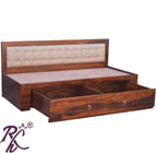 Solid Wooden Stripe Sofa Cum Bed