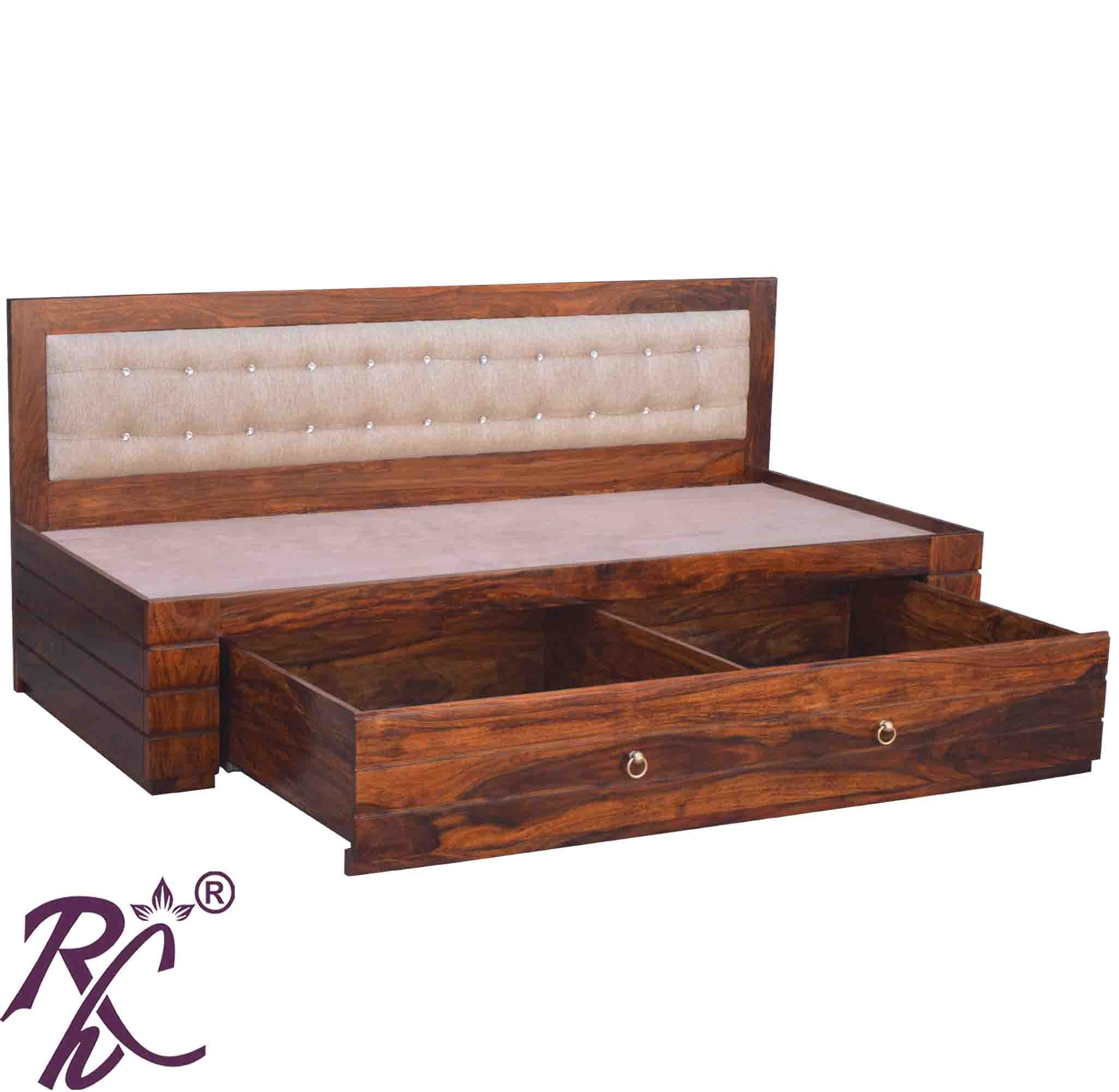 Solid Wooden Stripe Sofa Cum Bed