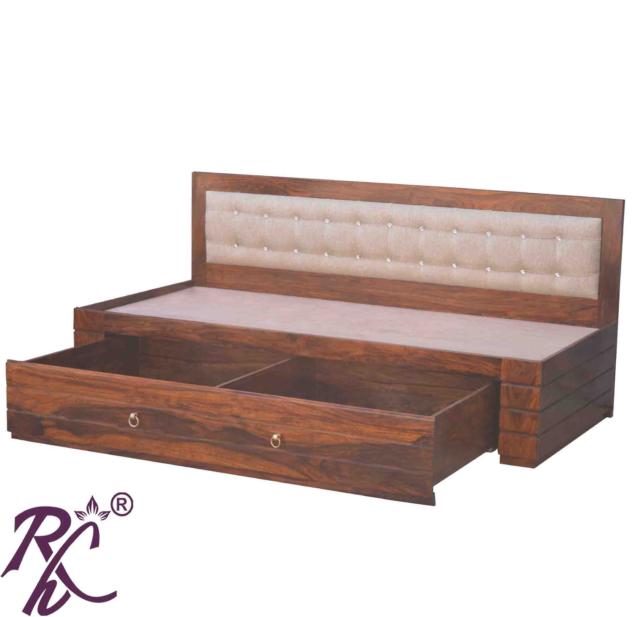 Solid Wooden Stripe Sofa Cum Bed