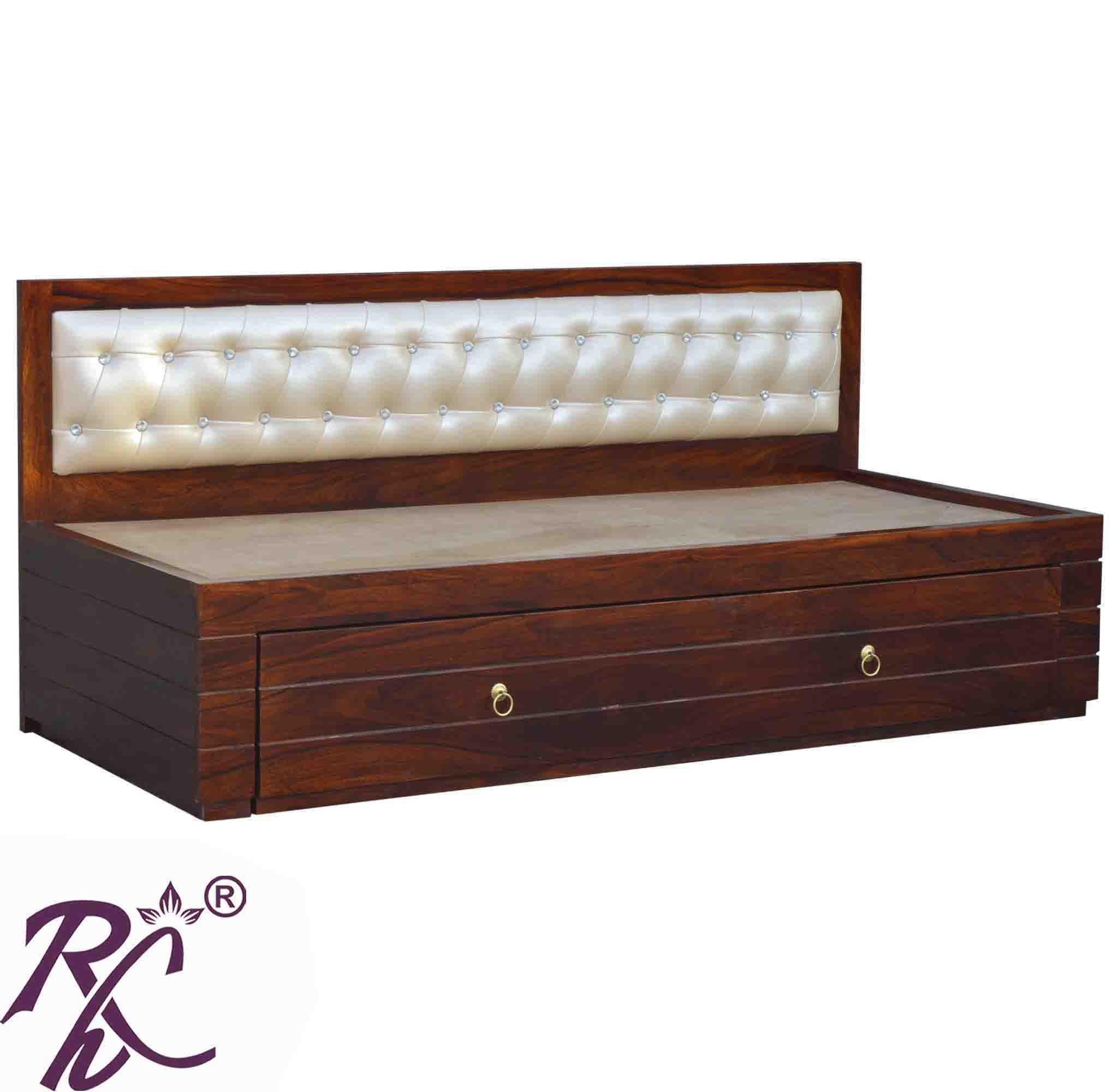 Solid Wooden Stripe Sofa Cum Bed