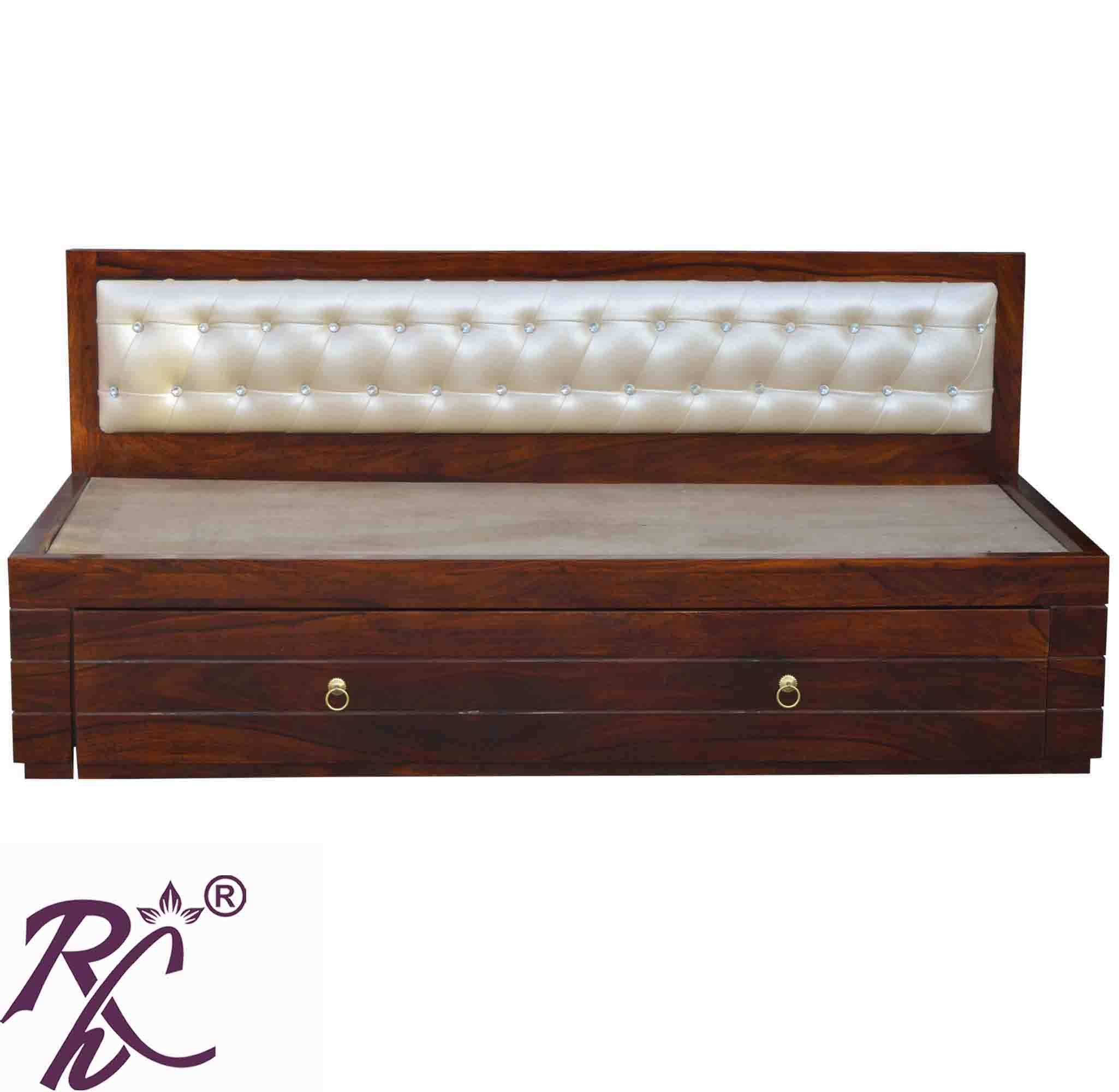 Solid Wooden Stripe Sofa Cum Bed