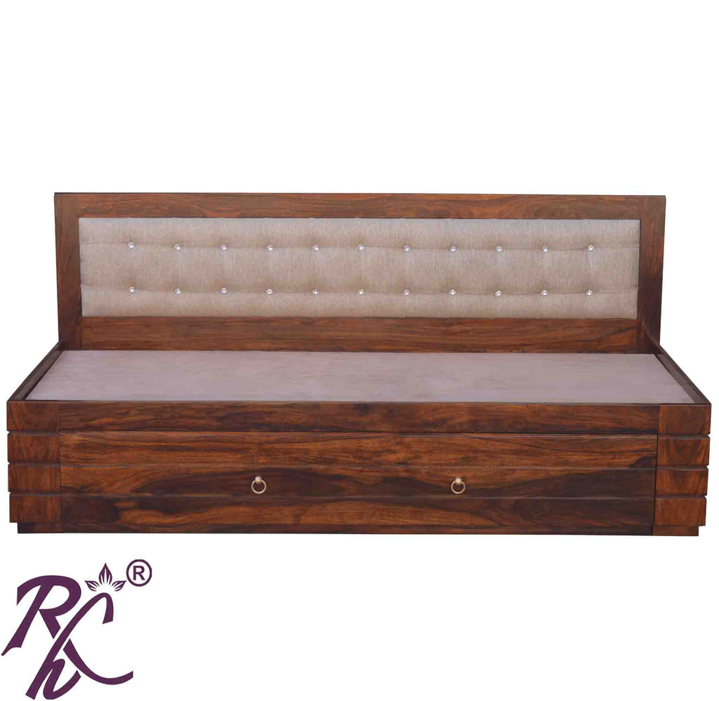 Solid Wooden Stripe Sofa Cum Bed