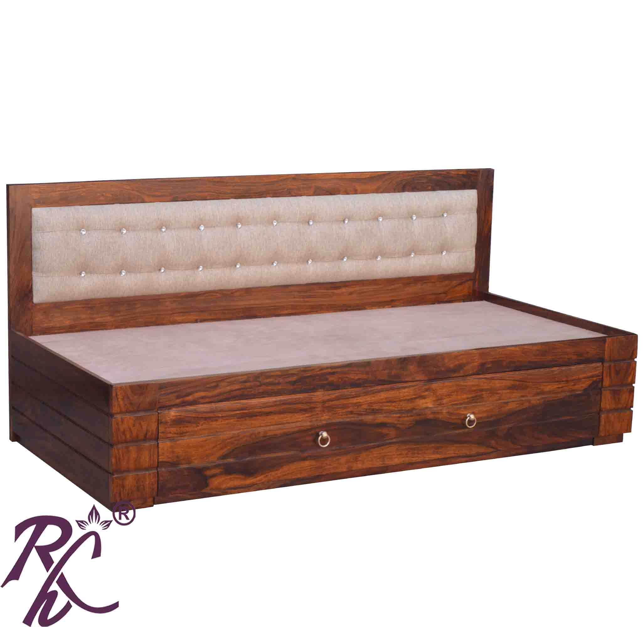 Solid Wooden Stripe Sofa Cum Bed
