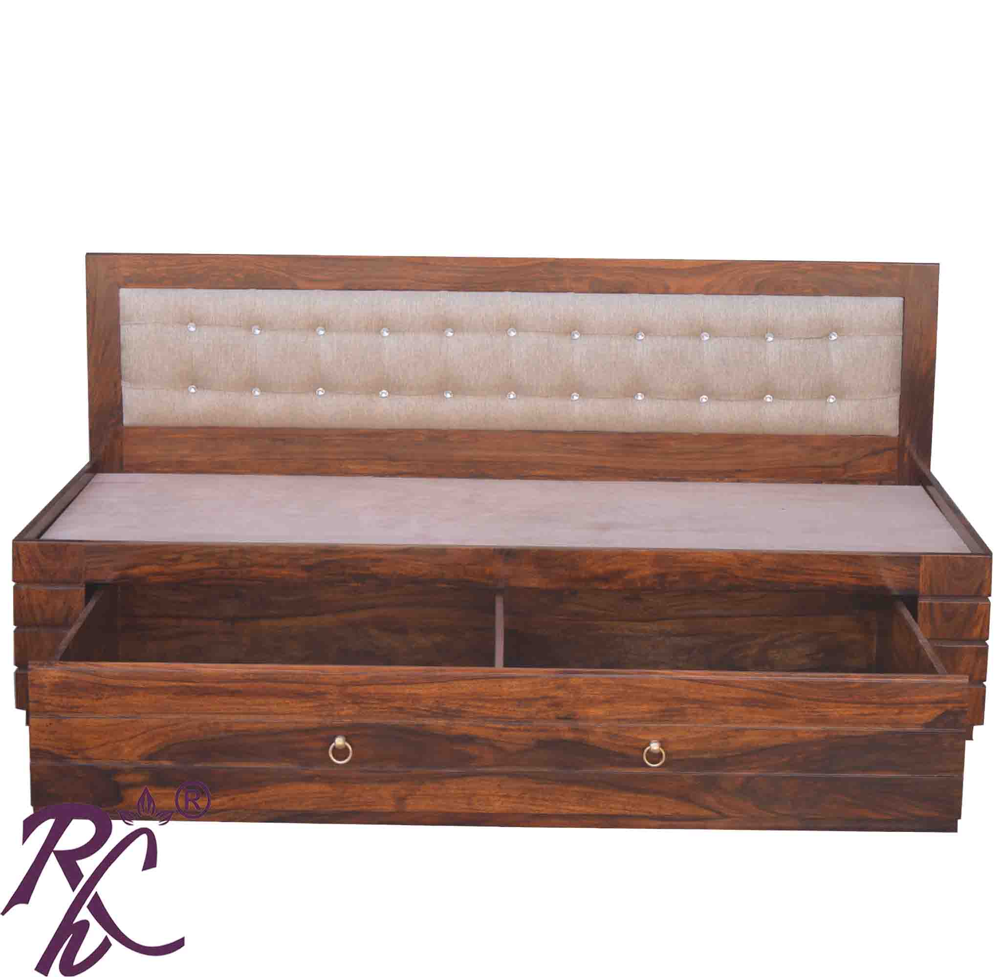 Solid Wooden Stripe Sofa Cum Bed