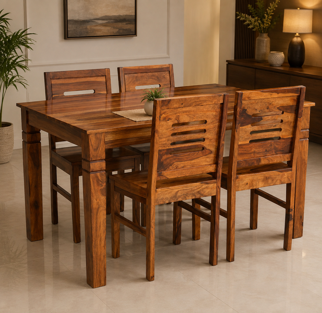 Sheesham Wooden Dining 4 Seater Set