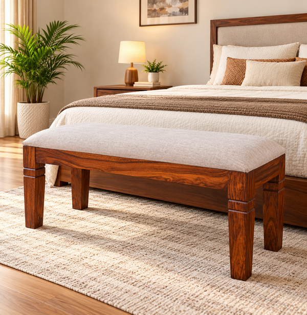 Solid Wood Cushion Top Bench