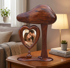Solid Sheesham Wood Heart Design Photo Frame Stand