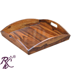 Raj Handicraft Solid Sheesham Wood Tray Square