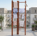 Wooden Floor Mounted Cloth Drying Stand