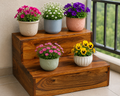 Solid Sheesham Wood Two Step Stool for Kitchen | Foot Rest Stool for Living Room