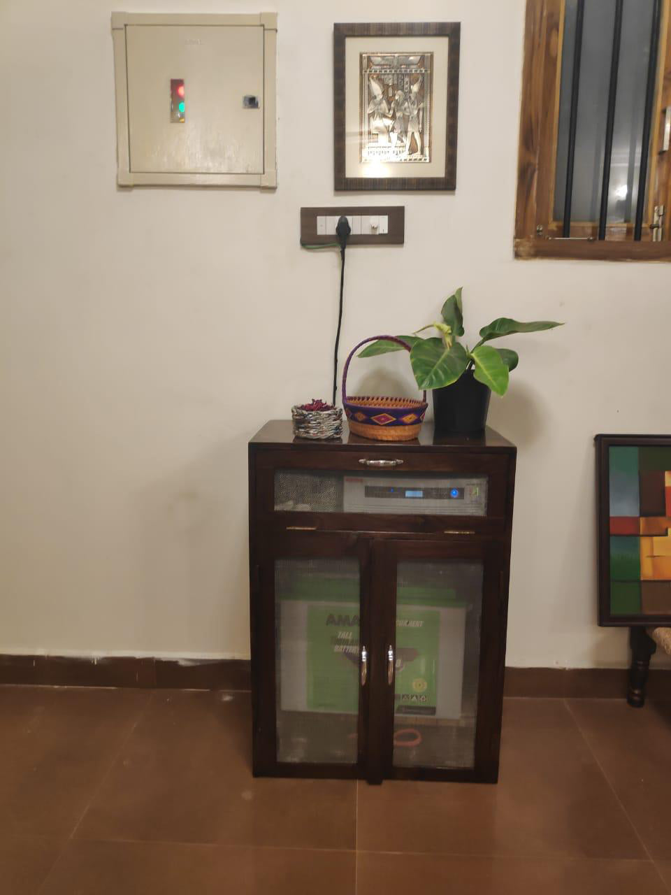 Solid Sheesham Wooden Single Inverter Battery Box