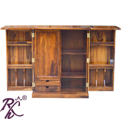 Solid Wood Brass L+T Work Bar Cabinet