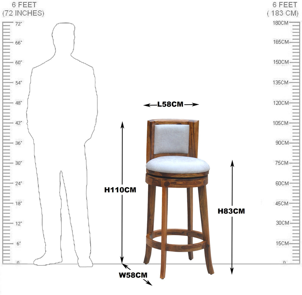 Solid Wood Revolving Bar Chair