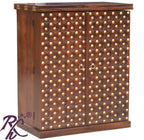 Solid Wooden Wood Bakhra Design Bar Cabinet