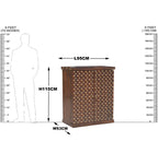 Solid Wooden Wood Bakhra Design Bar Cabinet