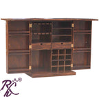 Solid Wooden Wood Bakhra Design Bar Cabinet