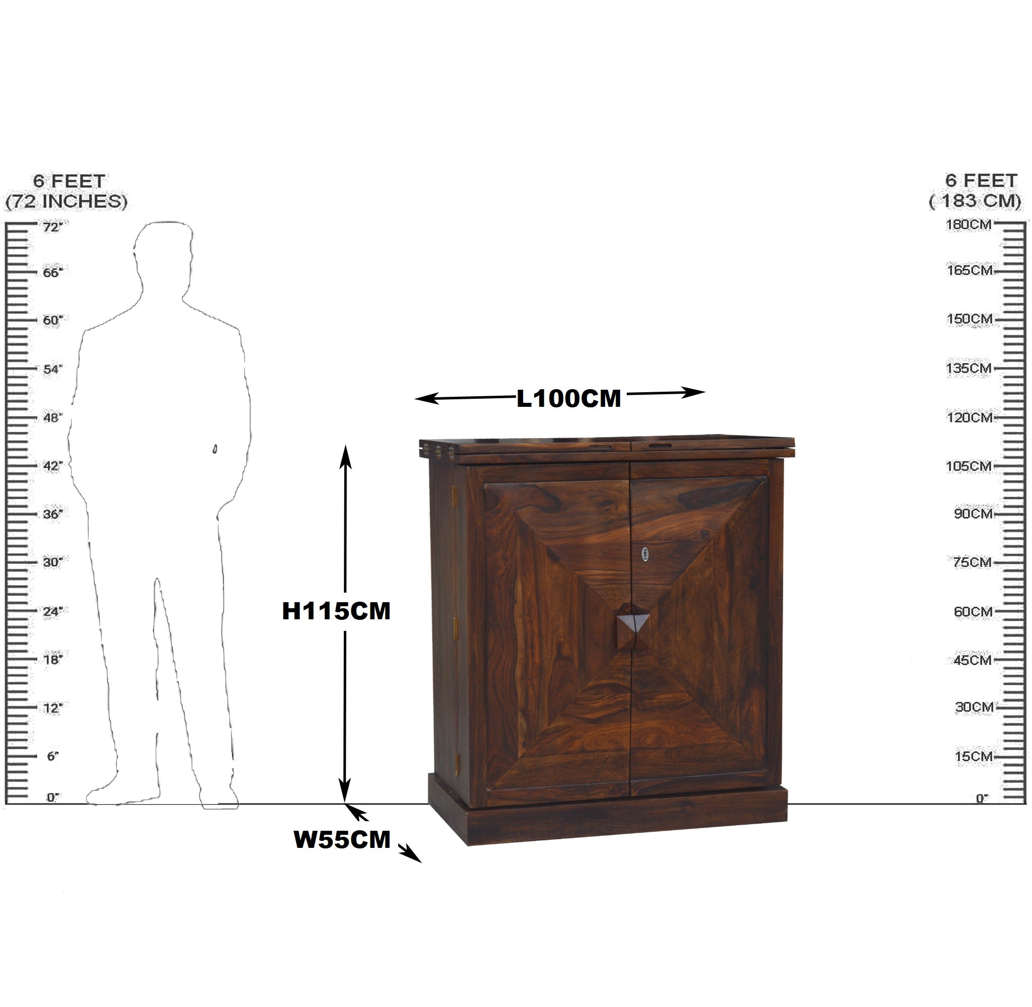 Solid Wood Bar Cabinet