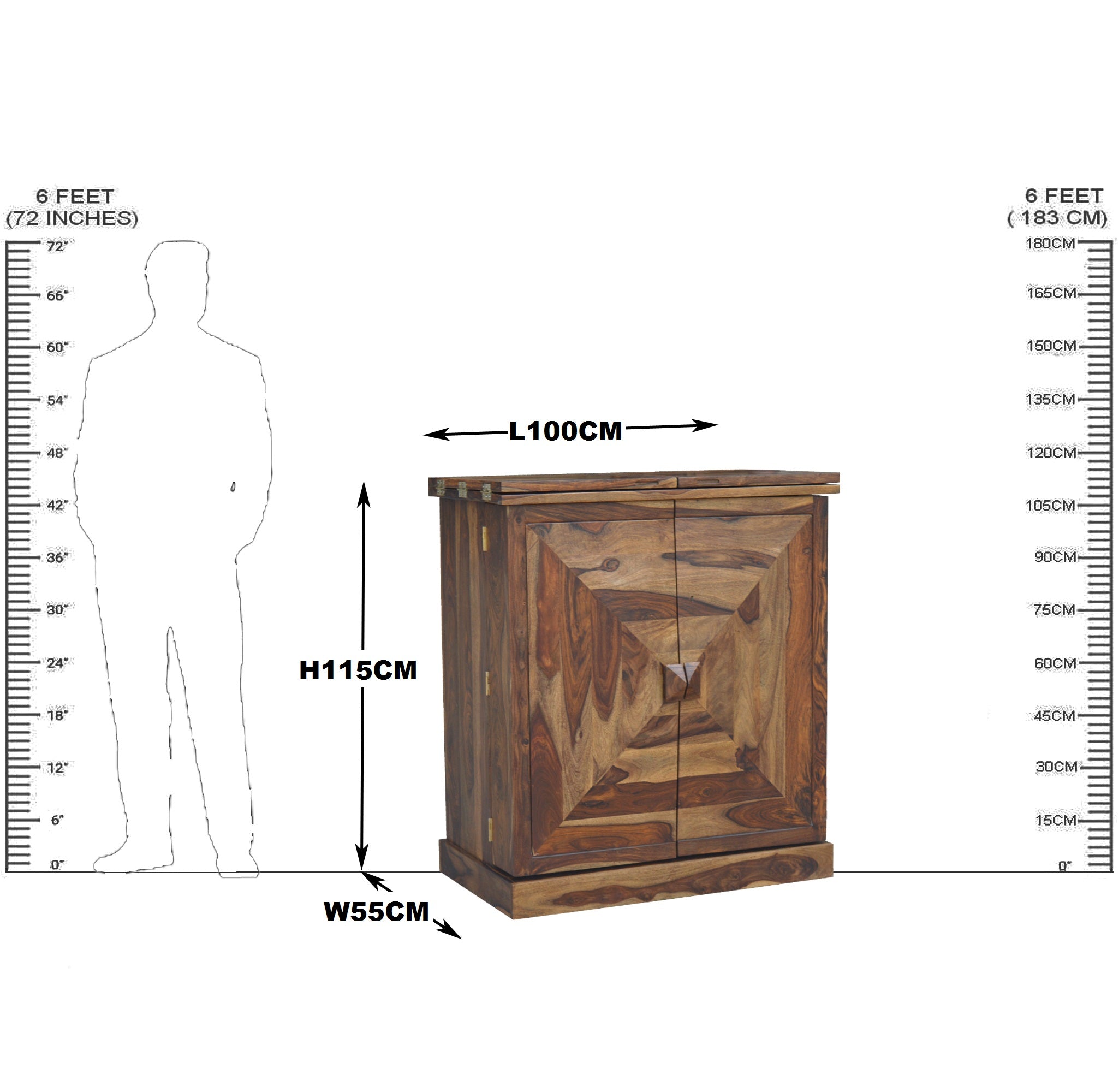 Solid Wood Bar Cabinet