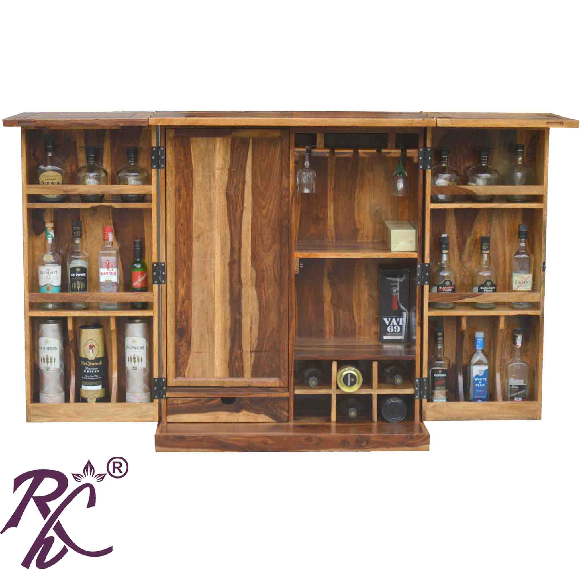 Solid Wood Royale Cadbury Door Design Bar Cabinet