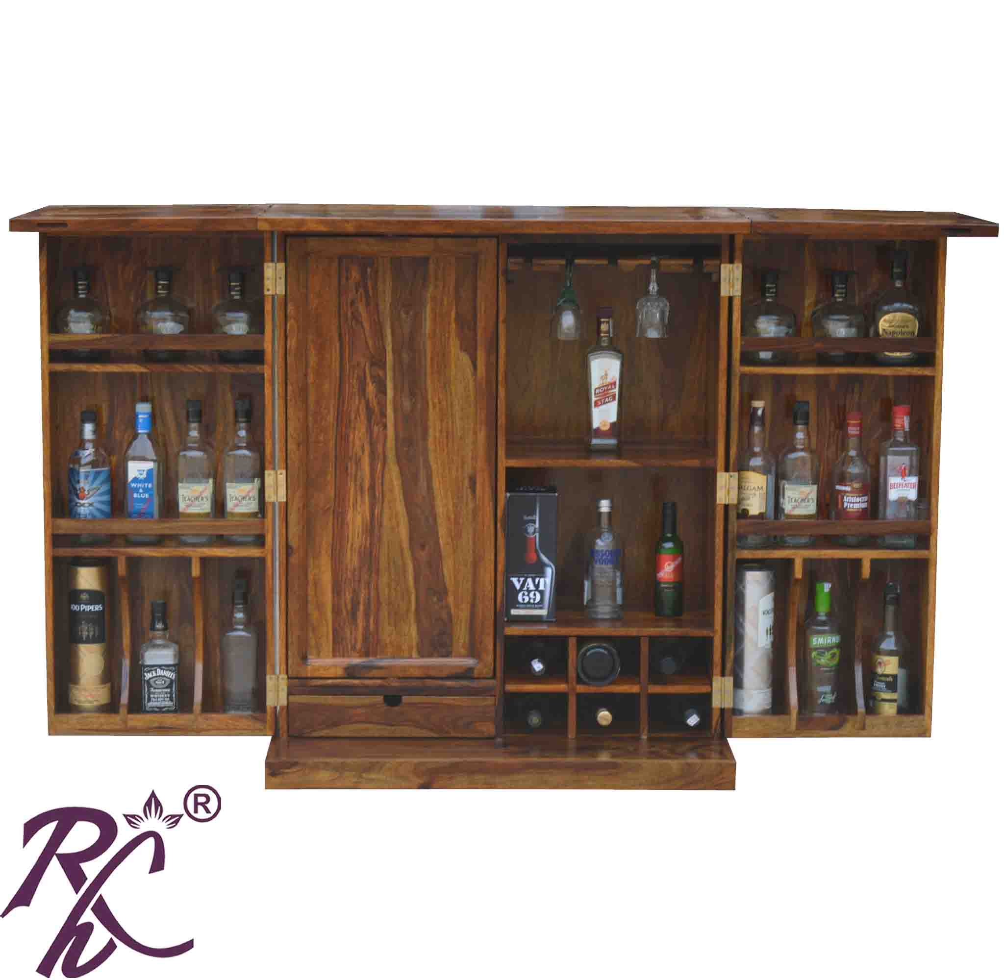 Solid Wood Royale Cadbury Door Design Bar Cabinet