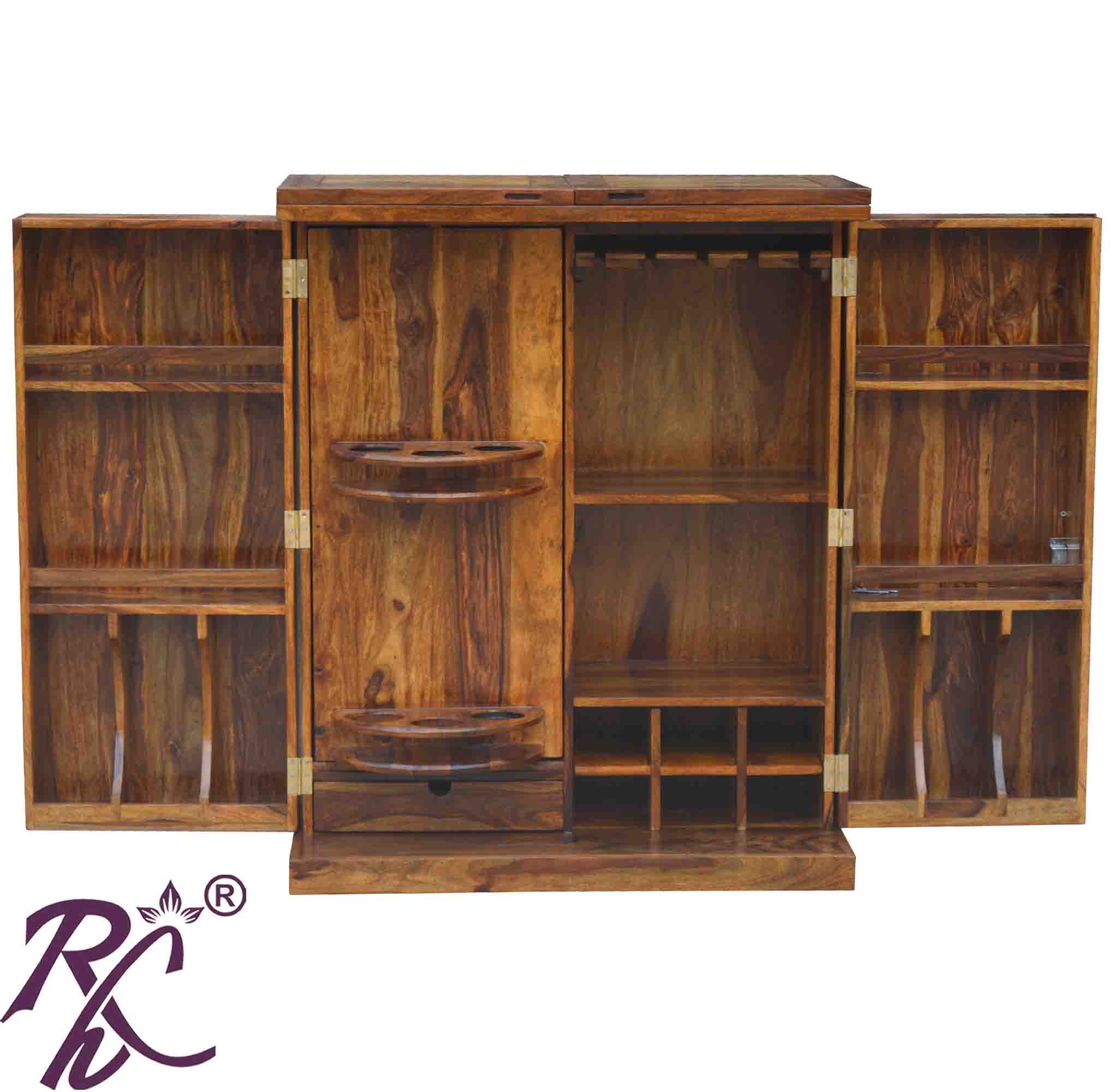 Solid Wood Royale Cadbury Door Design Bar Cabinet