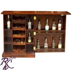 Solid Wood Diamond Door Design Bar Cabinet