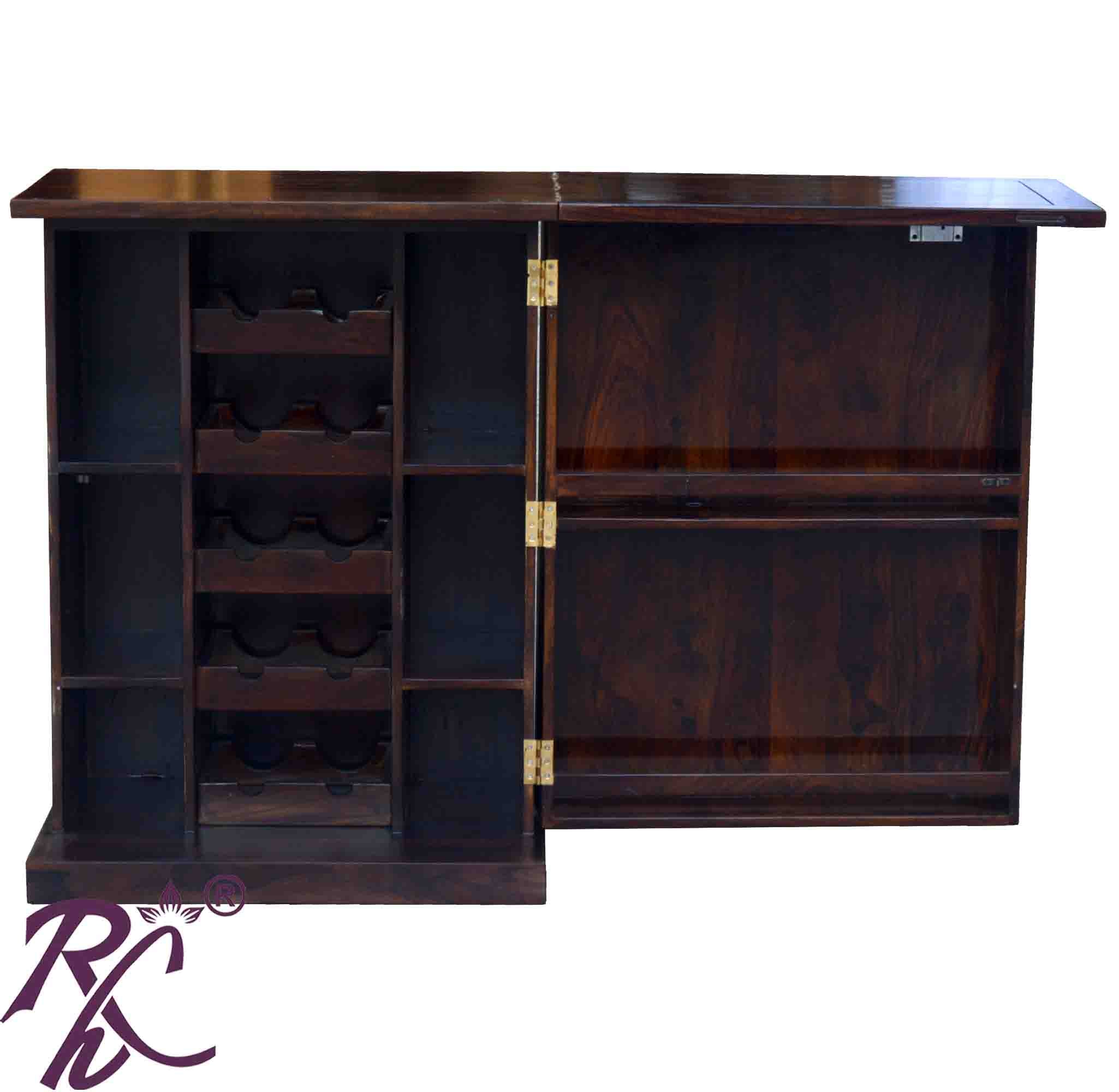 Solid Wooden Wood Bakhra Door Design Small Bar Cabinet