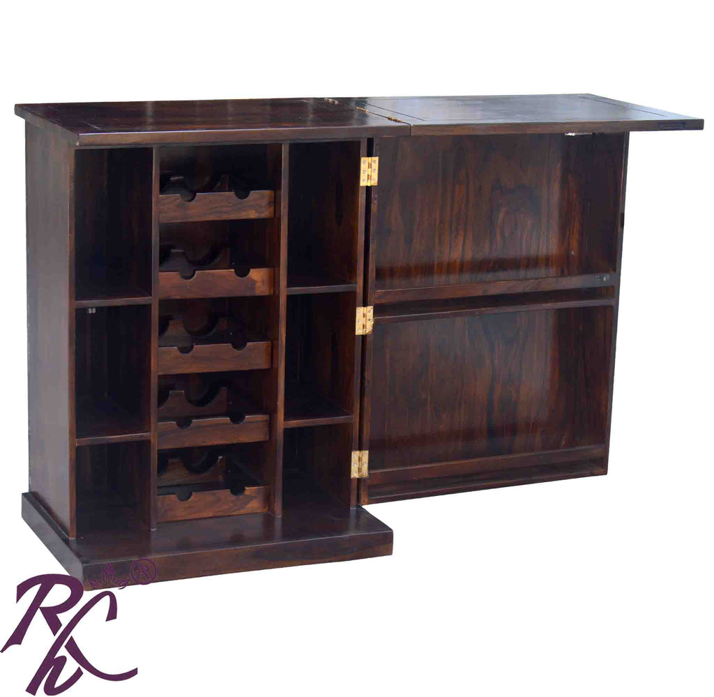 Solid Wooden Wood Bakhra Door Design Small Bar Cabinet