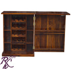 Solid Wooden Wood Bakhra Door Design Small One Door Bar Cabinet
