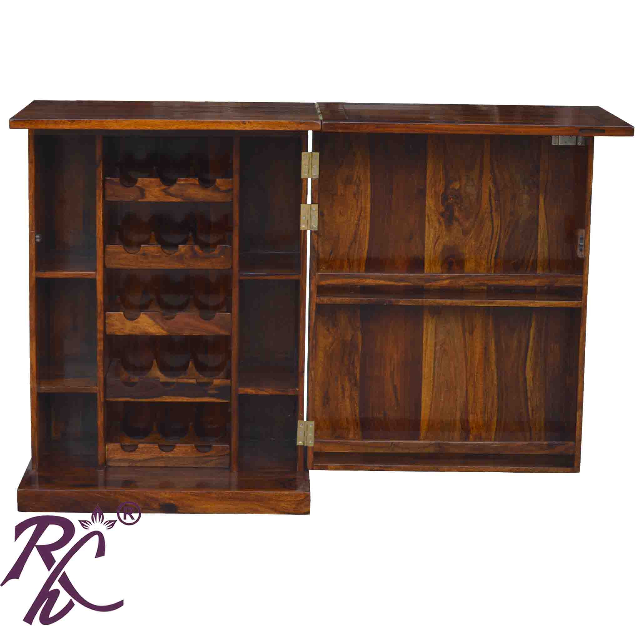 Solid Wooden Wood Bakhra Door Design Small One Door Bar Cabinet