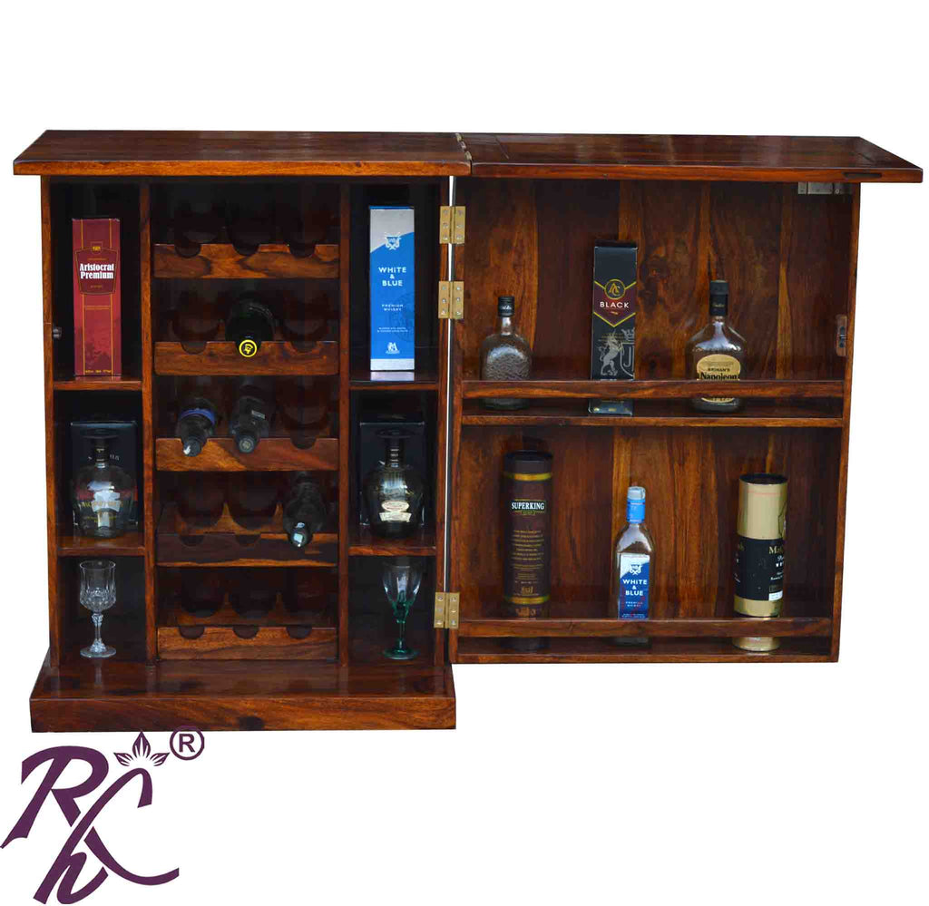 Solid Wooden Wood Bakhra Door Design Small One Door Bar Cabinet