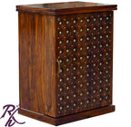 Solid Wooden Wood Bakhra Door Design Small One Door Bar Cabinet