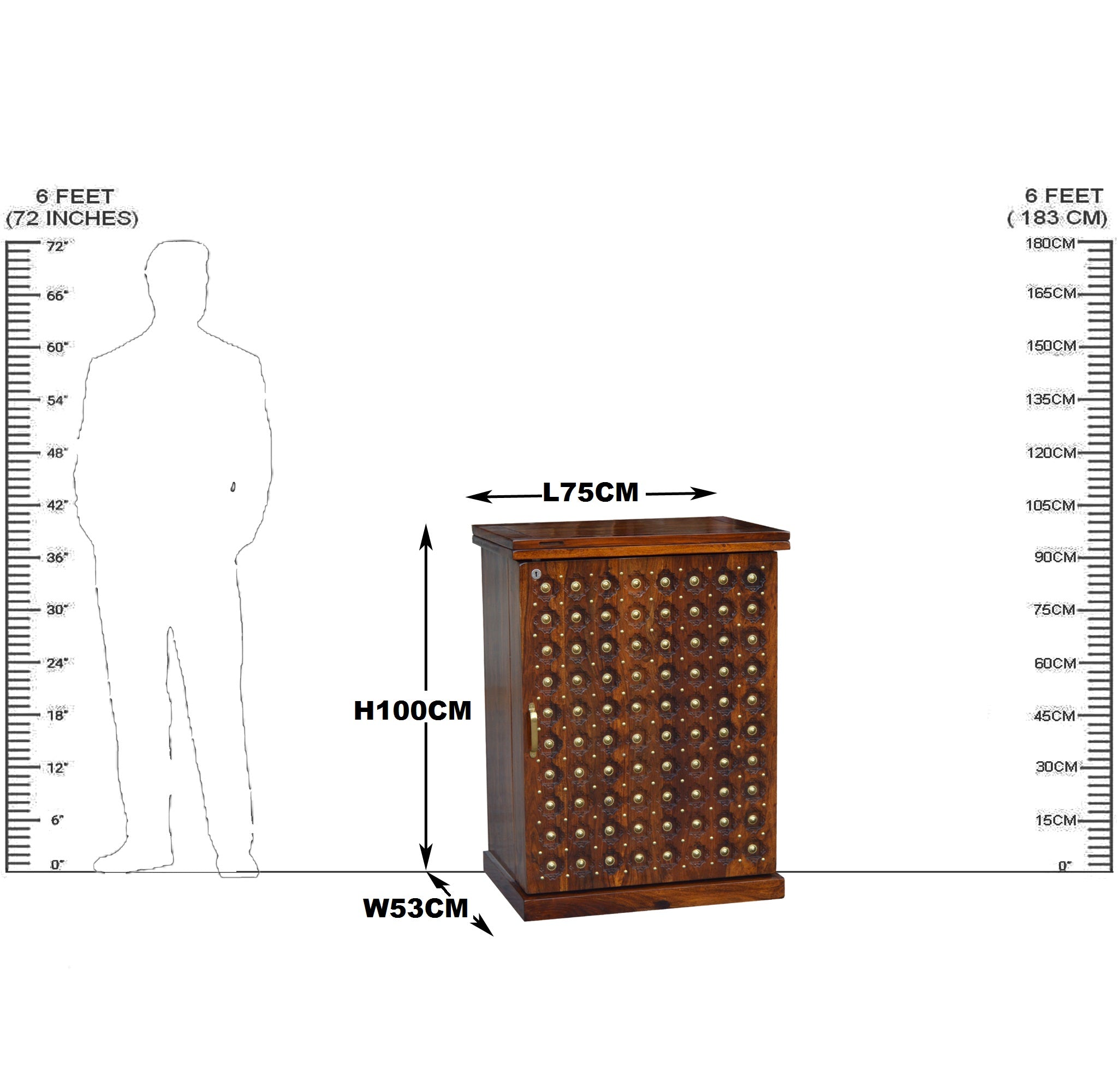 Solid Wooden Wood Bakhra Door Design Small One Door Bar Cabinet