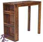 Solid Wood Bar Table Side Bottele Shelf