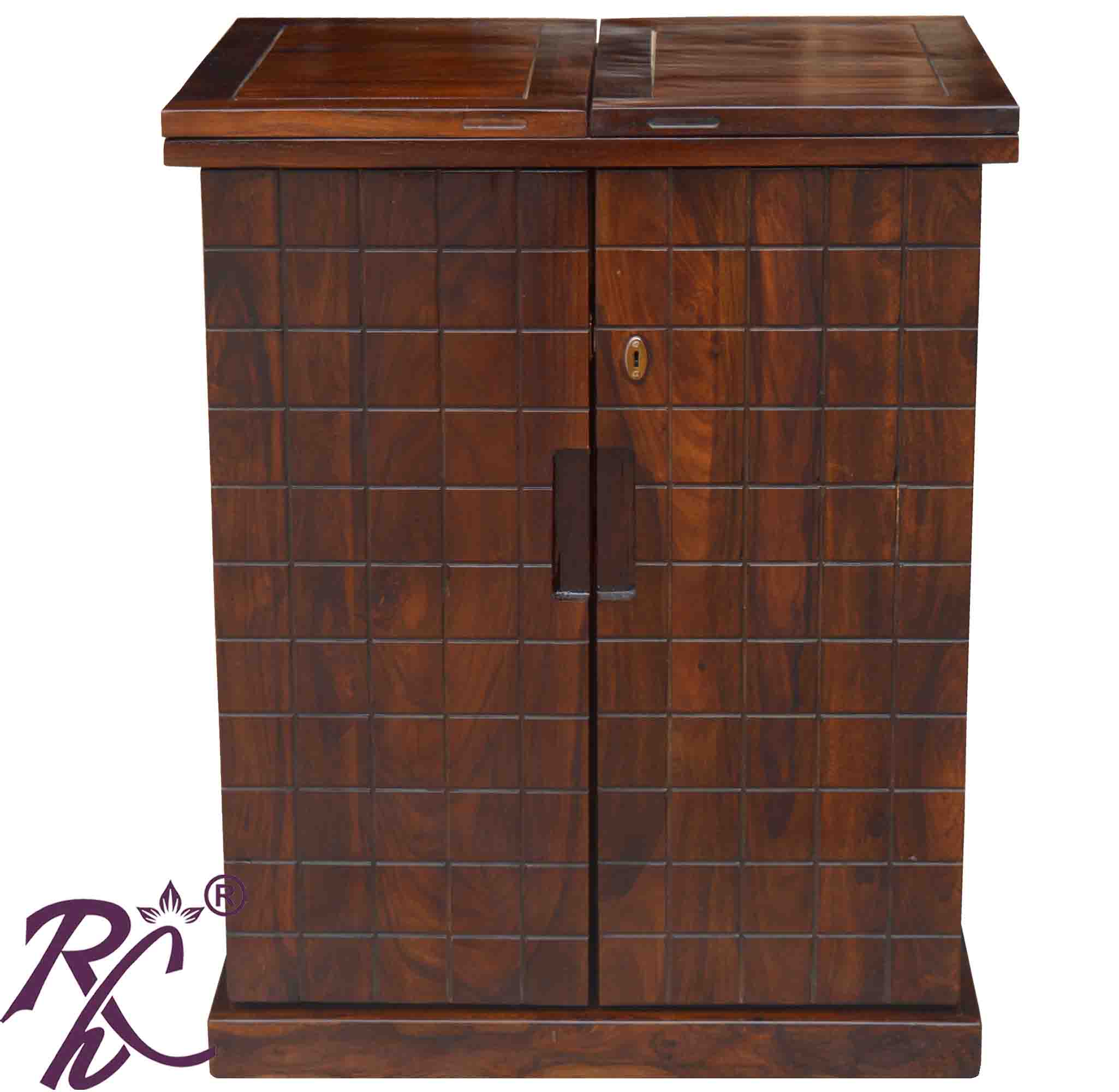 Solid Wood Small 2 Door Bar Cabinet