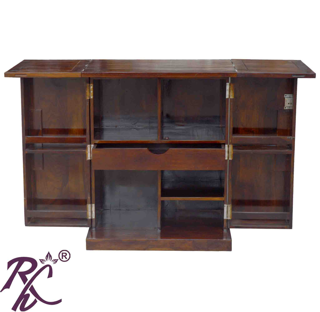 Solid Wood Small 2 Door Bar Cabinet