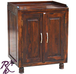 Solid Sheesham Wood 2 Doors Sideboard Cabinet