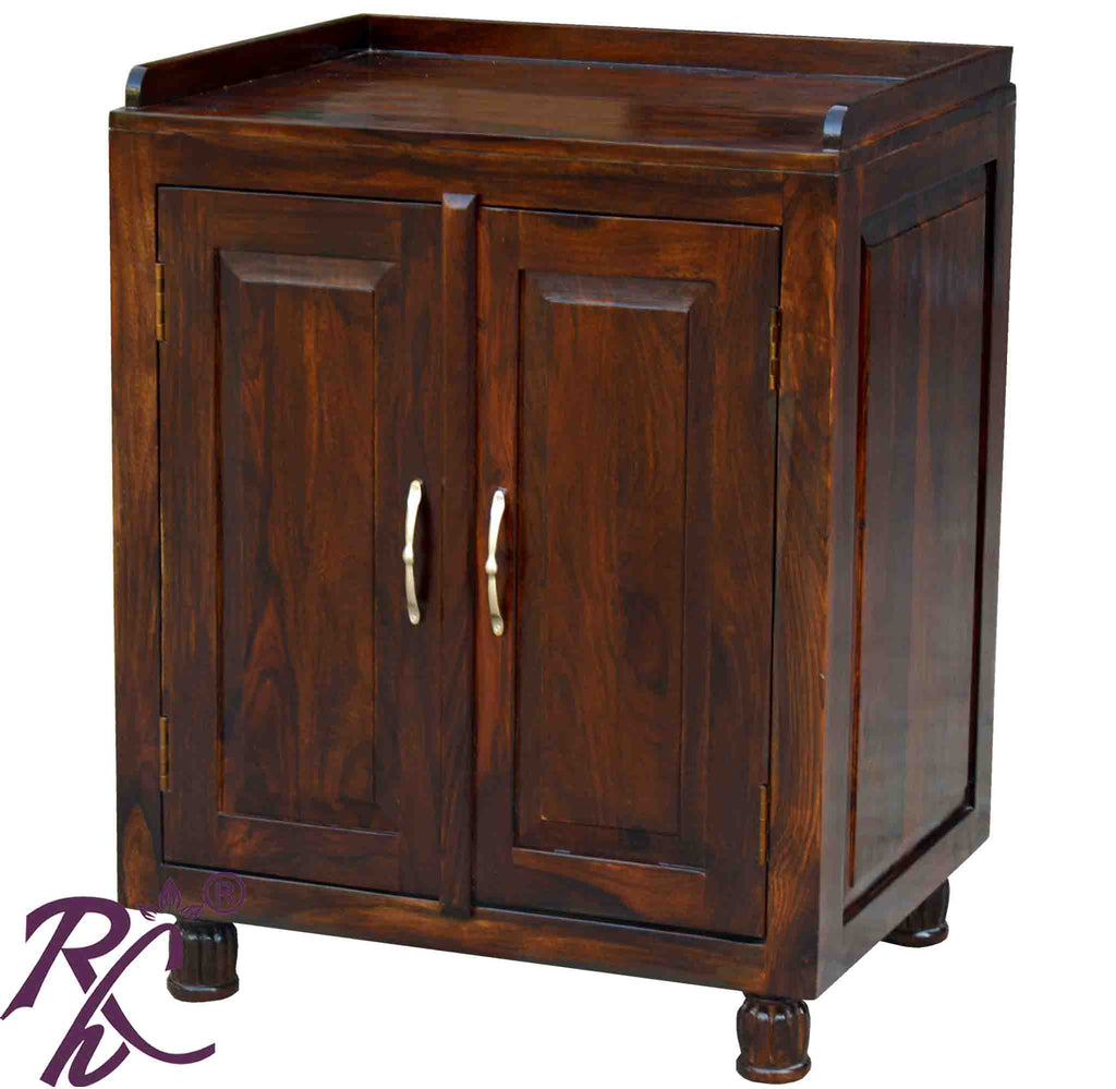 Solid Sheesham Wood 2 Doors Sideboard Cabinet