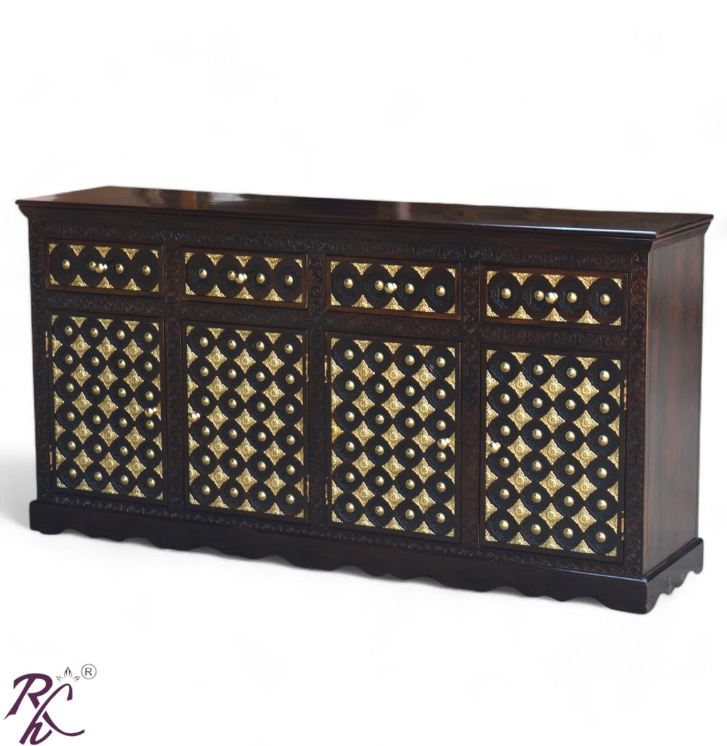 Solid Wood Brass Bakhra Sideboard