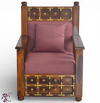 Solid Wood Brass L+T Design Sofa One Seater