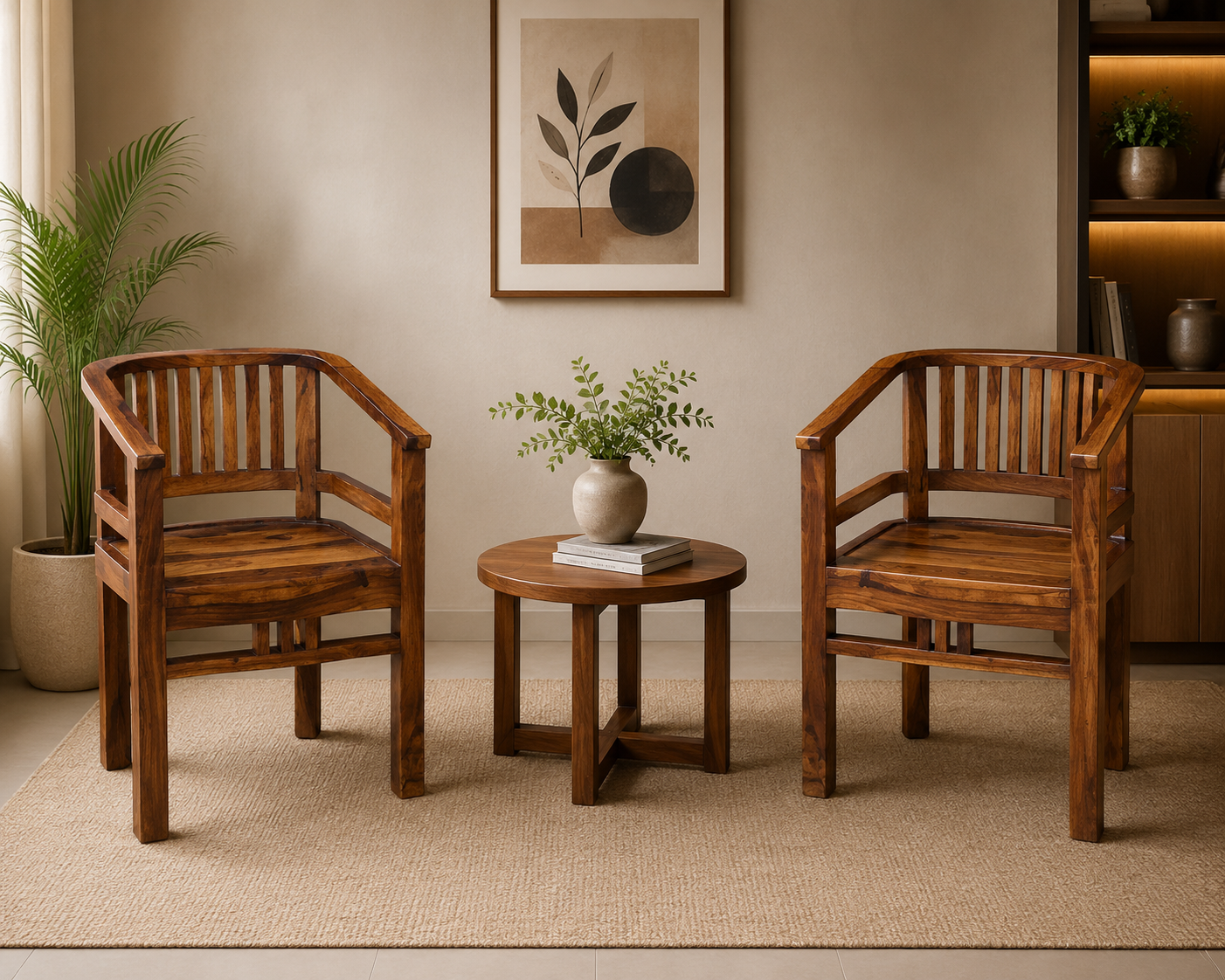 Solid Sheesham Wood Arm Chair