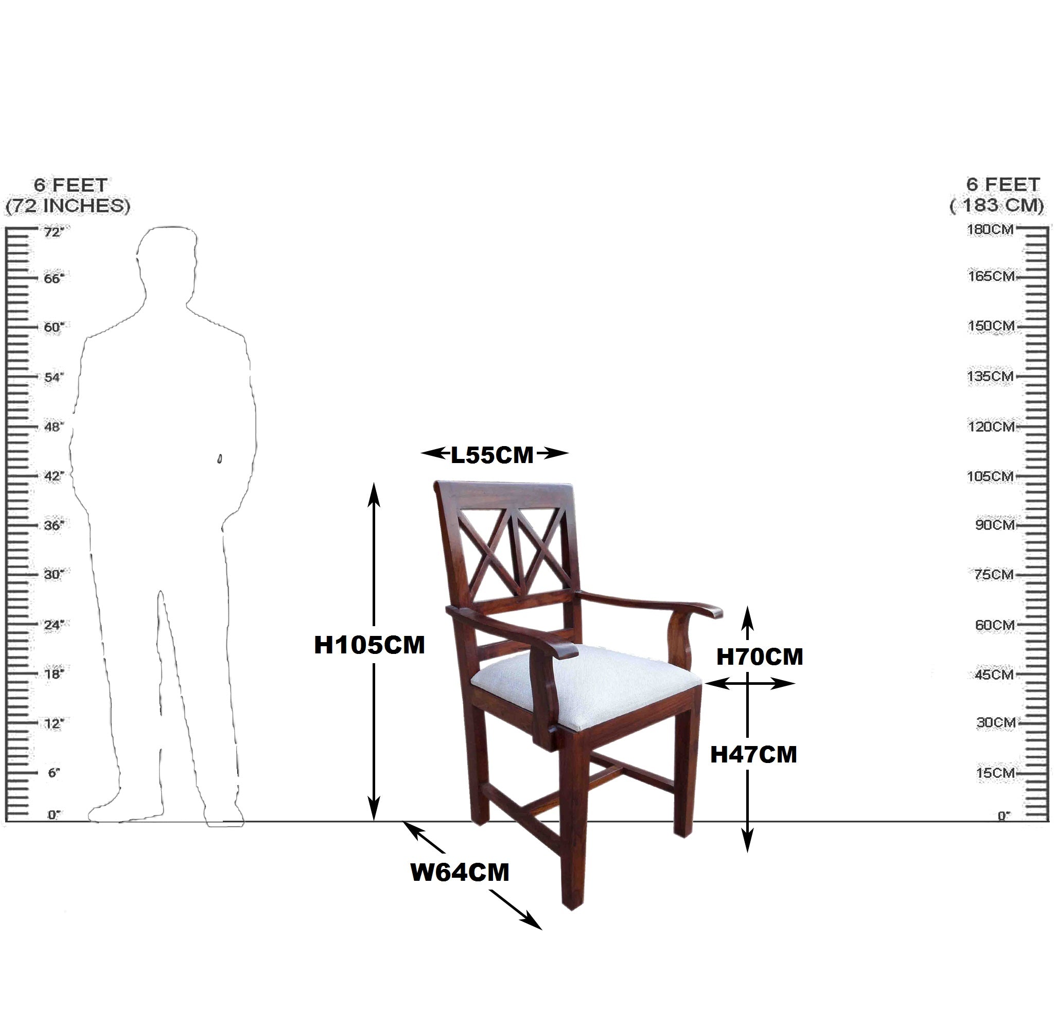 Raj Handicraft Solid Sheesham Wood Arm Chair XX