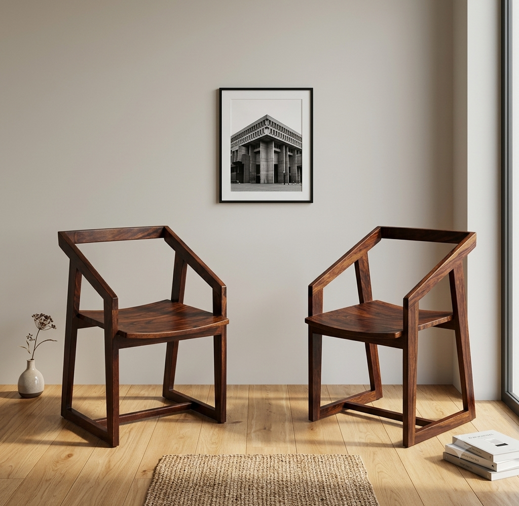 Solid Wood Arm Chair Wooden Top