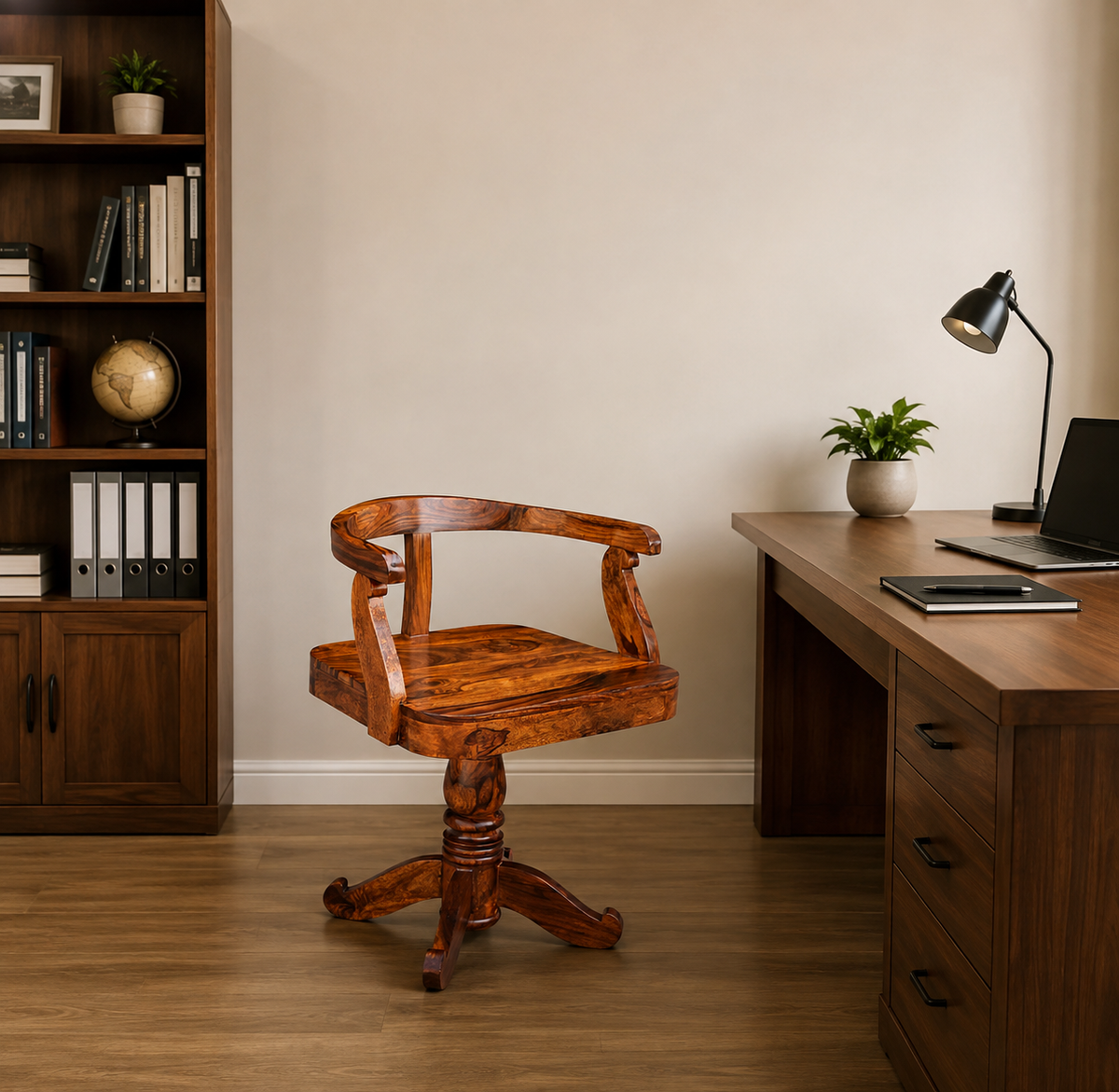 Solid Wooden Rolling Easy Chair