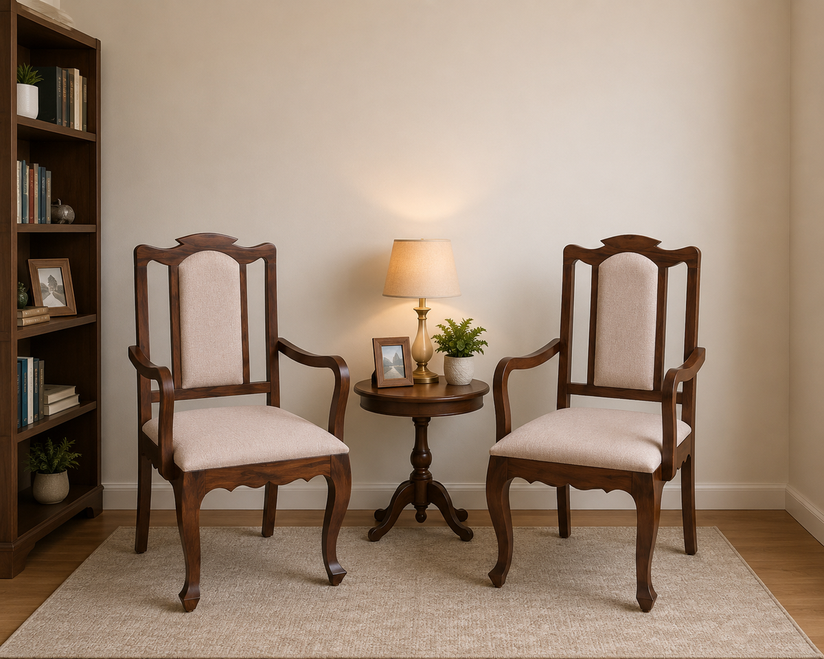 Solid Wood Arm Cushion Chair